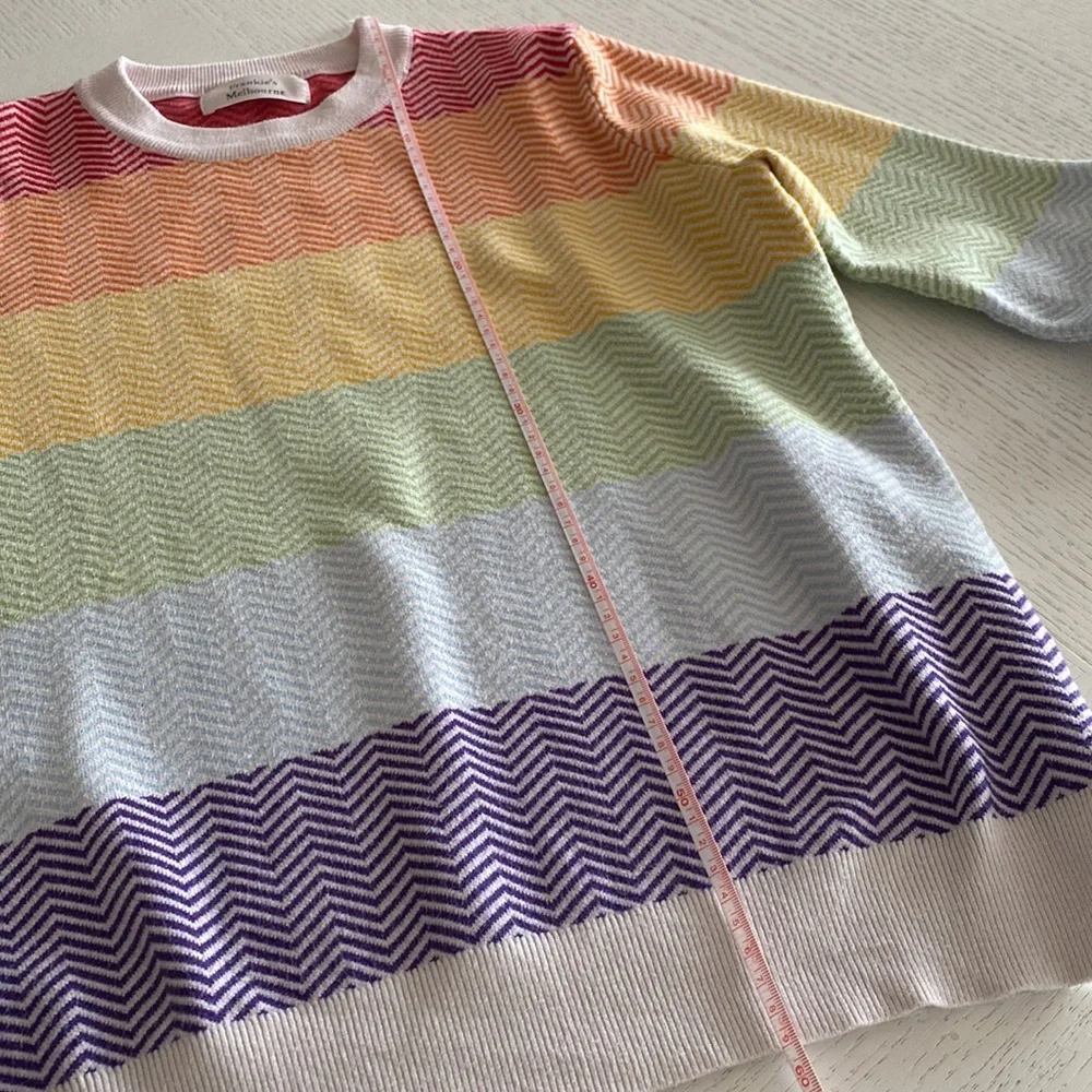 ⬇️ PRICE DROP ⬇️ Frankie’s Melbourne - Rainbow Striped Knit Jumper - Picture 8 of 10